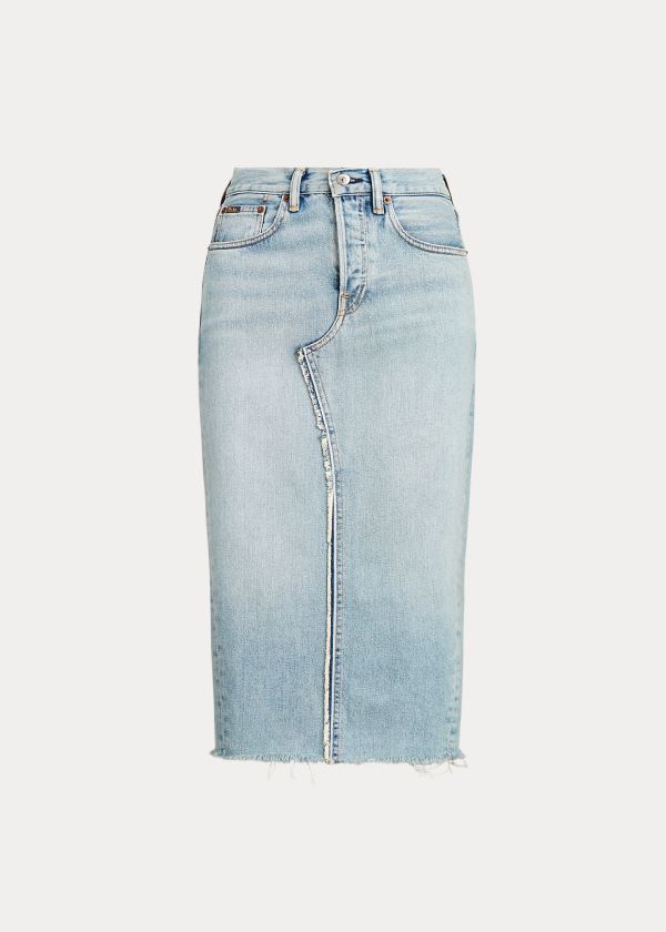 Falda Polo Ralph Lauren Mujer Azules Claro - Denim - QLTBR1726